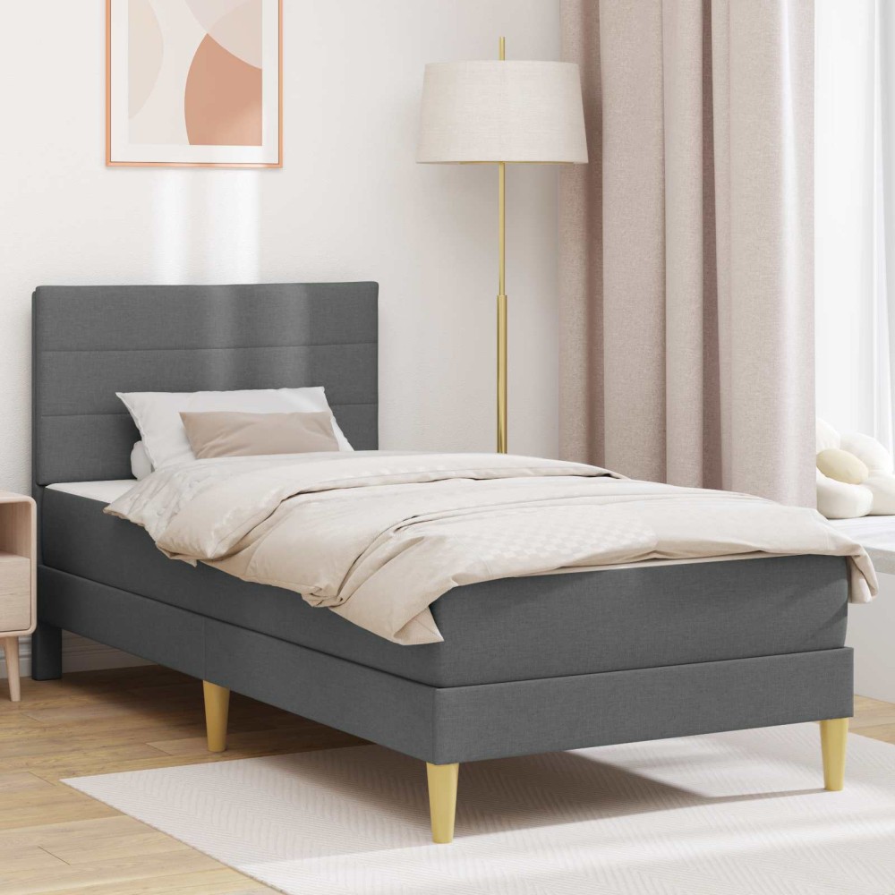 vidaXL Σκελετός Κρεβατιού Σκούρο Γκρι 100x200cm Πολυεστέρας
