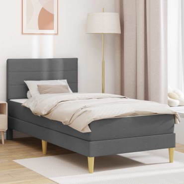 vidaXL Σκελετός Κρεβατιού Σκούρο Γκρι 100x200cm Πολυεστέρας