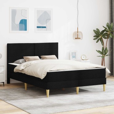 vidaXL Σκελετός Κρεβατιού Μαύρο 140 x 190 cm Πολυεστέρας