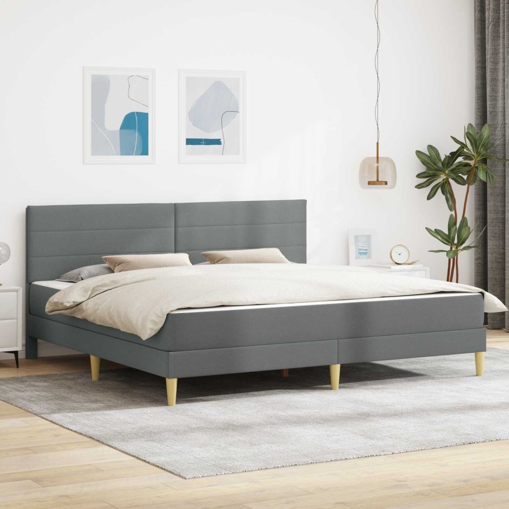 vidaXL Σκελετός Κρεβατιού Σκούρο Γκρι 200 x 200 cm Πολυεστέρας