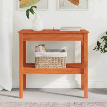 vidaXL Τραπέζι κονσόλας Κερωμένο Καφέ 80x40x75cm Στερεό πεύκο