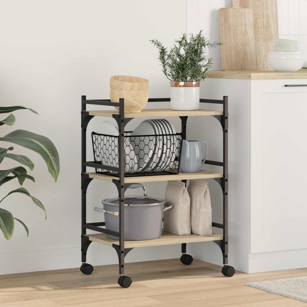 vidaXL Καρότσι Κουζίνας Δρύς Sonoma 50x35x75,5 εκ 1 τεμ.