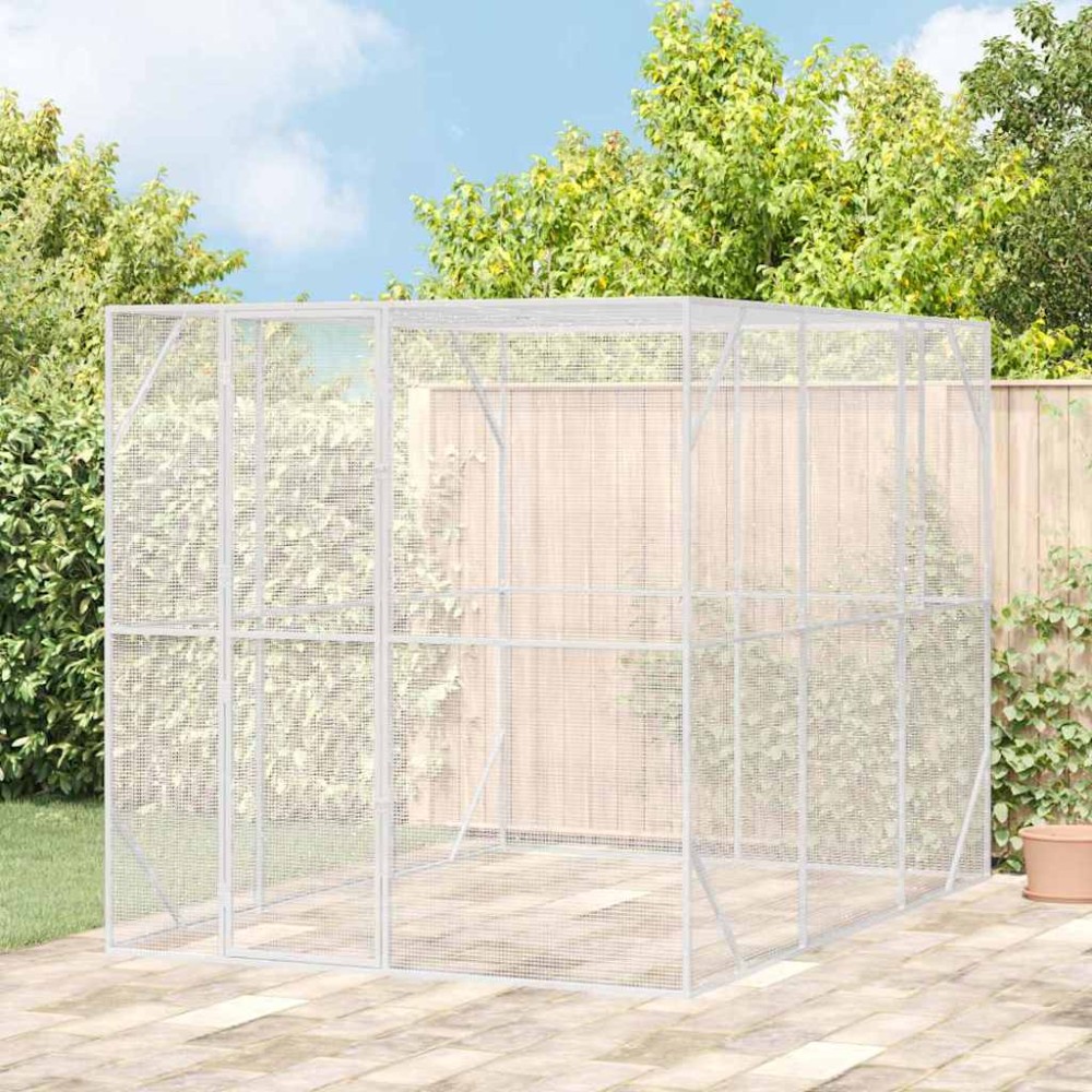 vidaXL Κλουβί Πουλιών Ανθρακί 210 x 304 x 213 εκ Επικαλυμμένος Χάλυβας