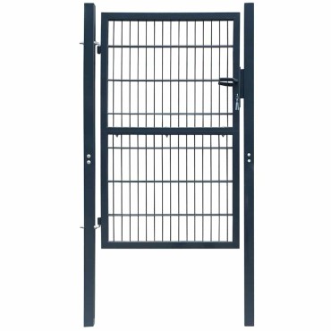 vidaXL Πόρτα Περίφραξης 2D (Μονή) Ανθρακί Γκρι 100x180 εκ.
