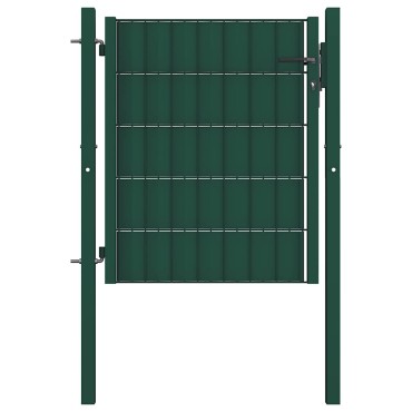vidaXL Πόρτα Περίφραξης Πράσινη 100x81 εκ. από PVC και Ατσάλι