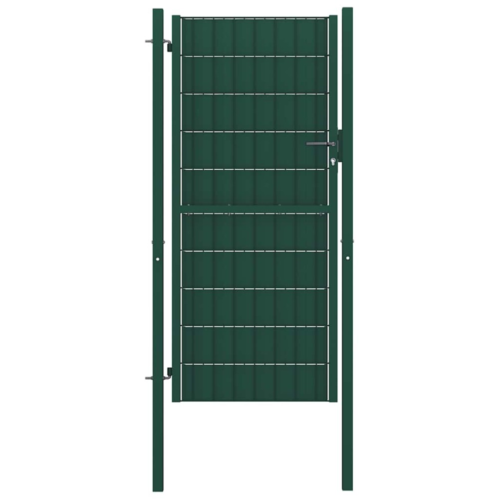 vidaXL Πόρτα Περίφραξης Πράσινη 100x204 εκ. από PVC και Ατσάλι