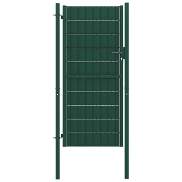 vidaXL Πόρτα Περίφραξης Πράσινη 100x204 εκ. από PVC και Ατσάλι