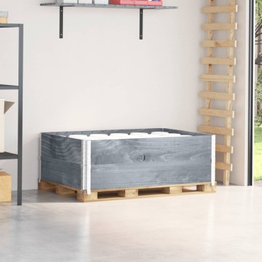 vidaXL Κολάρα Παλέτας 2 τεμ. Γκρι 120x80 εκ. από Μασίφ Ξύλο Πεύκου
