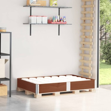 vidaXL Κολάρα Παλέτας Καφέ 150x100 εκ. από Μασίφ Ξύλο Πεύκου