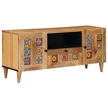 vidaXL Ντουλάπι TV Φυσικό 105x33,5x46cm Στερεό ξύλο μάνγκο 1 τεμ.