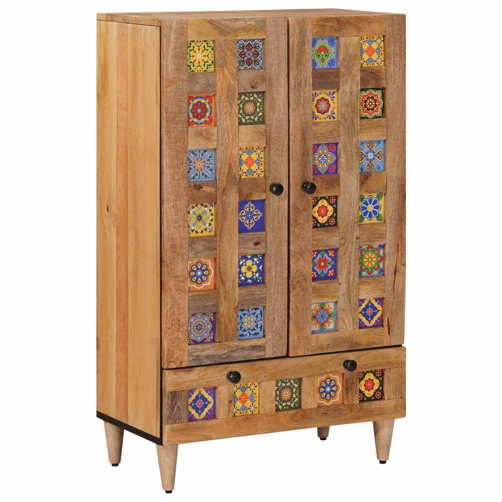 vidaXL Highboard Φυσικό 60x33,5x100cm Στερεό ξύλο μάνγκο