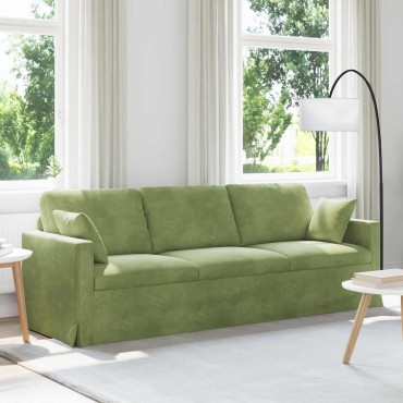 vidaXL Καναπές Ανοιχτό Πράσινο 228x78x80cm Βελούδο