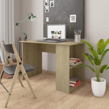 vidaXL Γραφείο Χρώμα Sonoma Δρυς 110x60x73cm από Μοριοσανίδα 1 τεμ.