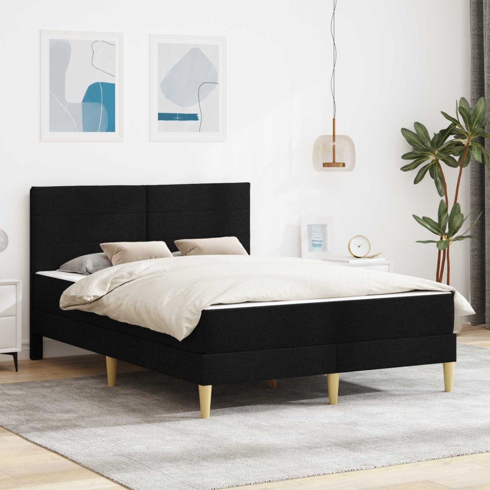 vidaXL Σκελετός κρεβατιού με στρώμα Μαύρο 120 x 190 cm Πολυεστέρας