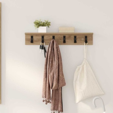 vidaXL Τοίχου Κρεμάστρα Επιτοίχιο Artisan Oak 60x10,5x10,5 εκ