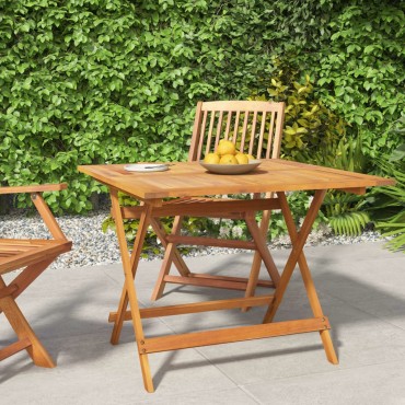 vidaXL Τραπέζι Κήπου Πτυσσόμενο 90x90x75cm Μασίφ Ξύλο Ακακίας 1 τεμ.