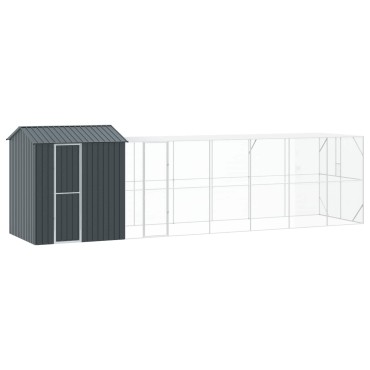 vidaXL Κλουβί Πουλιών Ανθρακί 824 x 208 x 247 εκ Επικαλυμμένος Χάλυβας