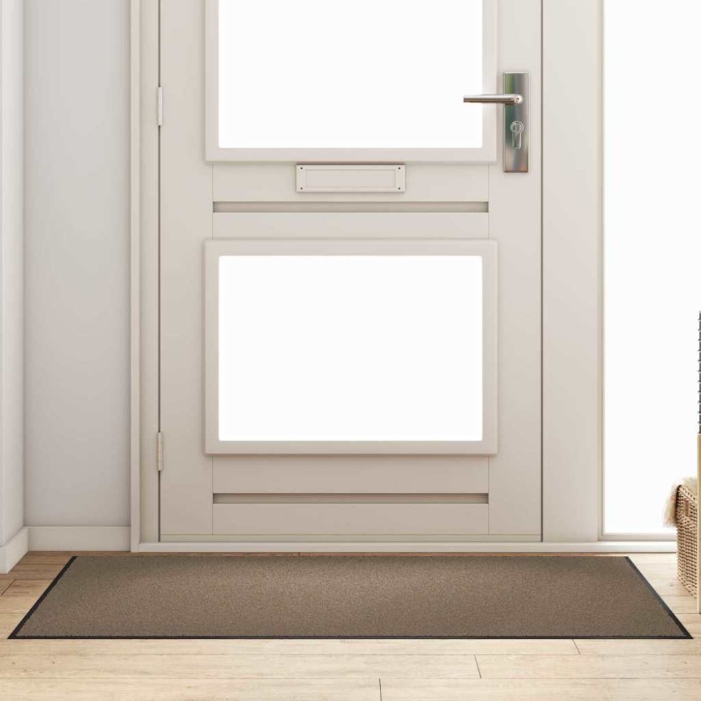 vidaXL Χαλάκι Εξώπορτας Μπεζ και Μαύρο 90 x 150 cm 100% Πολυαμίδιο