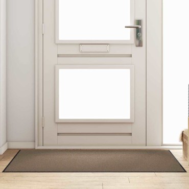 vidaXL Χαλάκι Εξώπορτας Μπεζ και Μαύρο 90 x 150 cm 100% Πολυαμίδιο