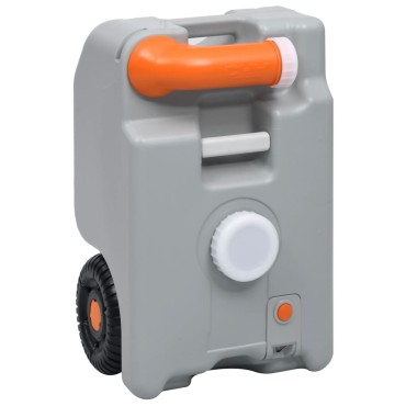 vidaXL Δεξαμενή Νερού με Τροχούς για Κάμπινγκ Γκρι 25 Λίτρων