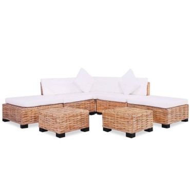 vidaXL Σετ Καναπέ 18 τεμ. από Γνήσιο Ρατάν 67x67x58cm  Γωνιακός