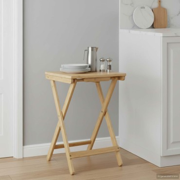 vidaXL Τραπέζι Κουζίνας Φυσικό 40x30x53,5cm Μπαμπού 1 τεμ.
