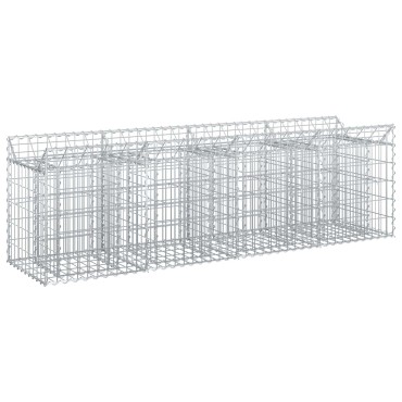 vidaXL Ανασηκωμένο κρεβάτι gabion 200x50x60cm Ασημί