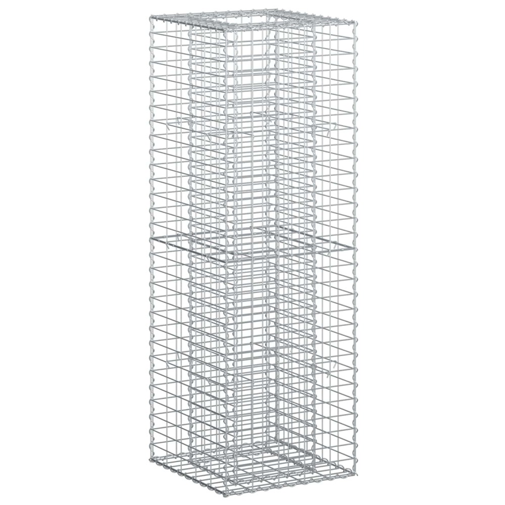 vidaXL Ανασηκωμένο κρεβάτι gabion Ασημί 50x50x150cm