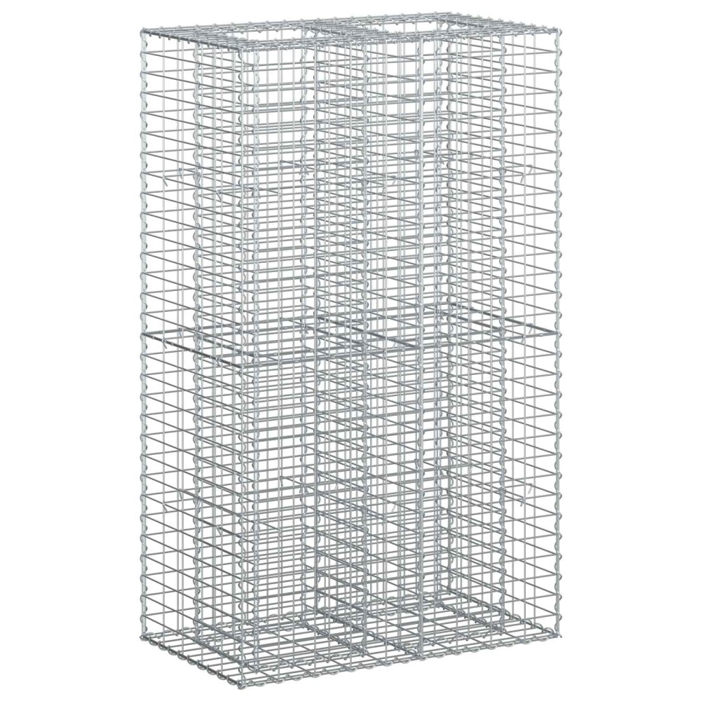 vidaXL Ανασηκωμένο κρεβάτι gabion Ασημί 90x50x150cm