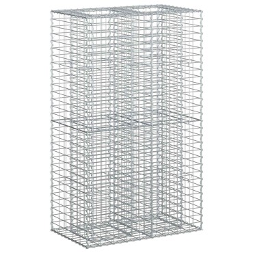 vidaXL Ανασηκωμένο κρεβάτι gabion Ασημί 90x50x150cm
