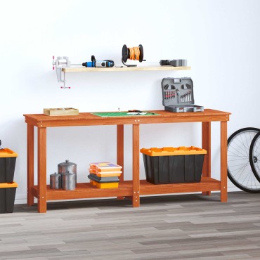 vidaXL Πάγκος εργασίας Κερωμένο Καφέ 180 x 50 x 80 cm Στερεό πεύκο