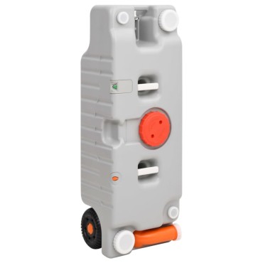 vidaXL Δεξαμενή Νερού με Τροχούς για Κάμπινγκ Γκρι 75 Λίτρων