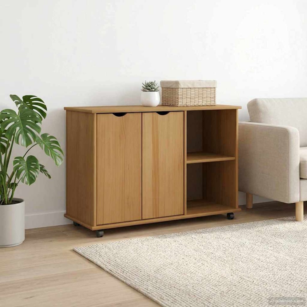 vidaXL Κινητό Ντουλάπι Μέλι Καφέ 100x39x65,5cm Στερεό ξύλο πεύκου