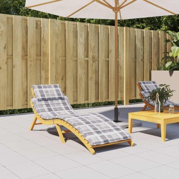 vidaXL Μαξιλάρι Ξαπλώστρας Γκρι Καρό 186x58x4cm από Ύφασμα Oxford