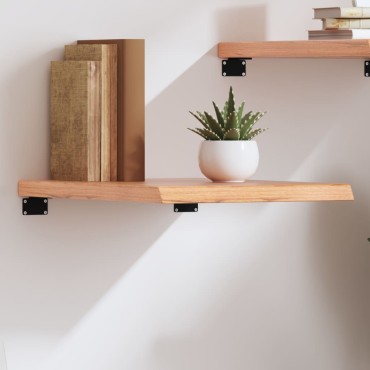 vidaXL Ράφι Τοίχου Ανοιχτό Καφέ 40x50x(2-4)cm Επεξ. Μασίφ Ξύλο Δρυός 1 τεμ.
