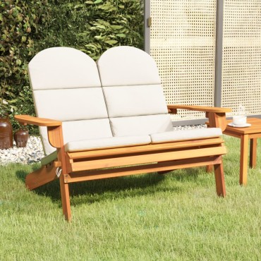 vidaXL Παγκάκι Κήπου Adirondack με Μαξιλάρια Μασίφ Ξύλο Ακακίας 126x84x90cm 1 τεμ.