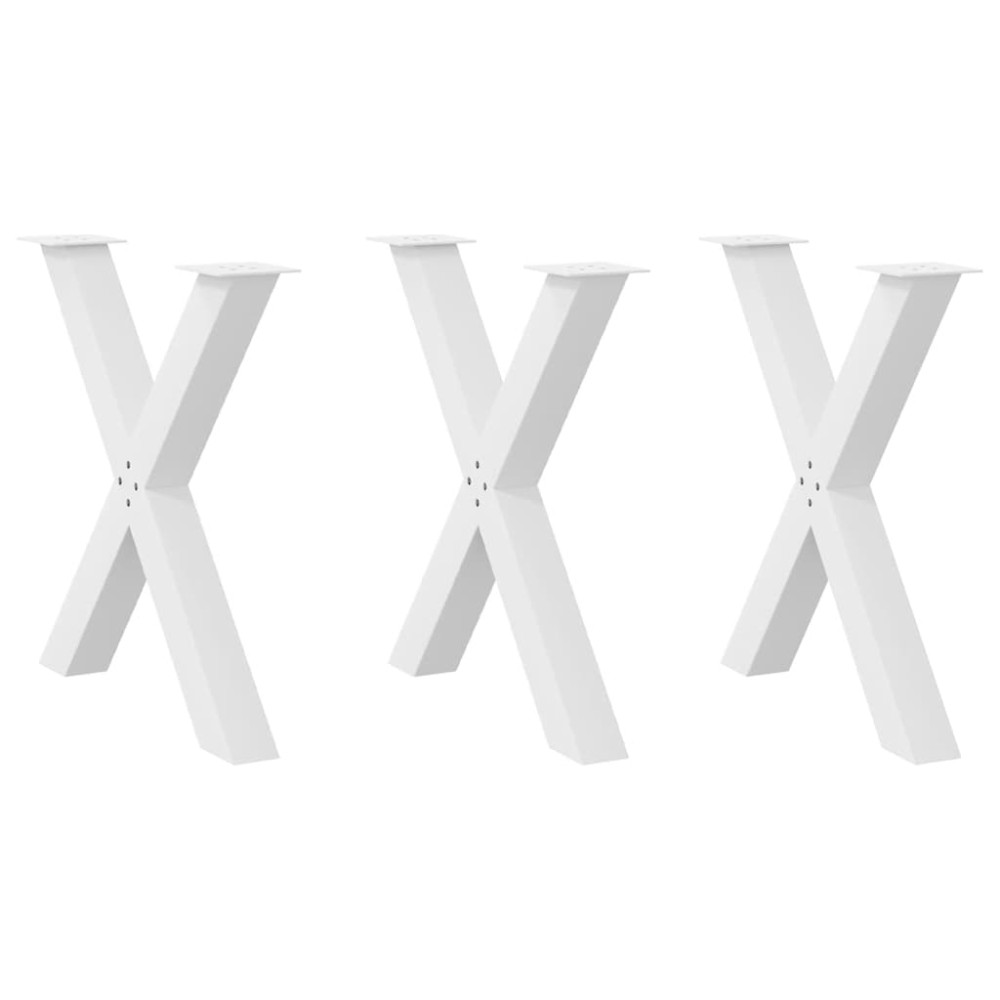 vidaXL Πόδια Τραπεζαρίας σε Σχήμα Χ 3 τεμ. Λευκά 80x(72-73)cm Ατσάλι