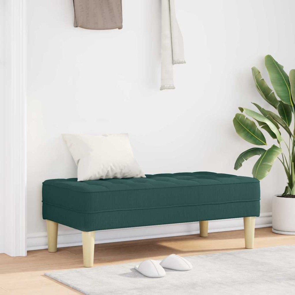vidaXL παγκάκι με μαξιλάρι Σκούρο Πράσινο 113x57x39cm ύφασμα