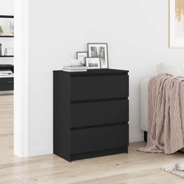 vidaXL Συρταριέρα Μαύρη 60x35x76cm από Επεξεργασμένο Ξύλο 1 τεμ.