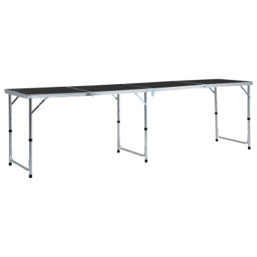 vidaXL Τραπέζι Κάμπινγκ Πτυσσόμενο Γκρι 240 x 60 εκ. Αλουμινίου