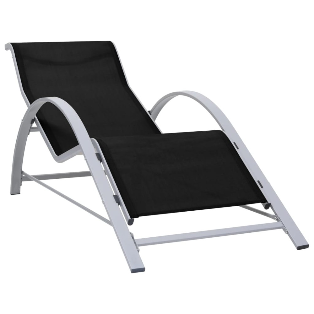 vidaXL Ξαπλώστρα Μαύρη από Textilene και Αλουμίνιο 167x60x66cm 1 τεμ.