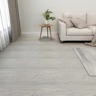 vidaXL Πλάκες Δαπέδου Γκρι και Ξύλο 5,11 τ.μ. 55 τμχ. PVC