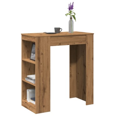 vidaXL Τραπέζι Μπαρ με Ράγες Δρυς 95x47x103,5cm Επεξεργ. Ξύλο 1 τεμ.