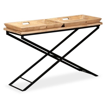 vidaXL Κονσόλα Τραπέζι 130x40x80cm από Μασίφ Ξύλο Μάνγκο