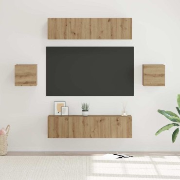 vidaXL Σετ επίπλου τηλεόρασης 6 τμχ. Artisan Oak Επεξεργασμένο Ξύλο
