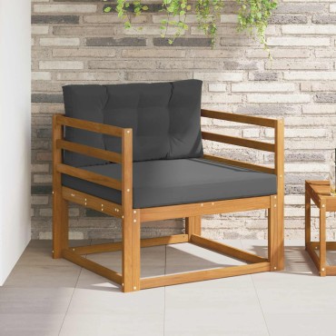 vidaXL Μεσαίος καναπές εξωτερικού χώρου Φυσικό