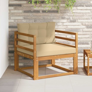 vidaXL Μεσαίος καναπές εξωτερικού χώρου Φυσικό