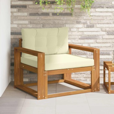 vidaXL Μεσαίος καναπές εξωτερικού χώρου Φυσικό