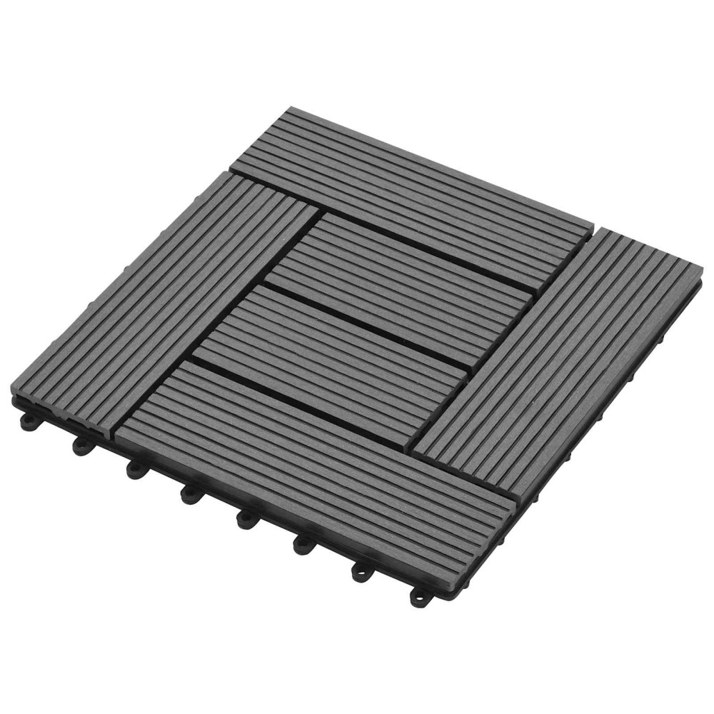 vidaXL Πλάκα Κατασκευής 11 τμχ. Γκρι 30 x 30 cm WPC