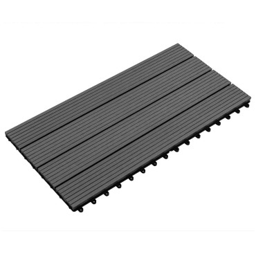 vidaXL Πλάκα Κατασκευής 6 τμχ. Μαύρο 60 x 30 cm WPC